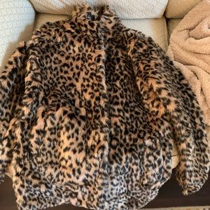 Faux Fur Womans Leopard Jacket- NEVER WORN!